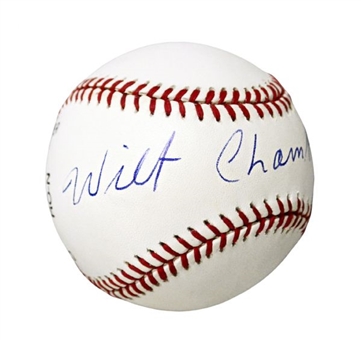 Wilt Chamberlain Signed Baseball